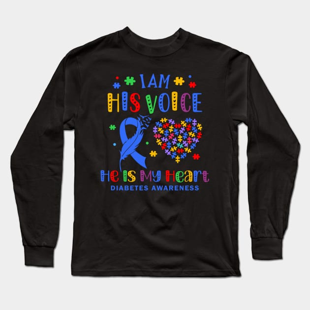 In November We Wear Blue Puzzle Diabetes Awareness Month Warrior Long Sleeve T-Shirt by GloriaArts⭐⭐⭐⭐⭐